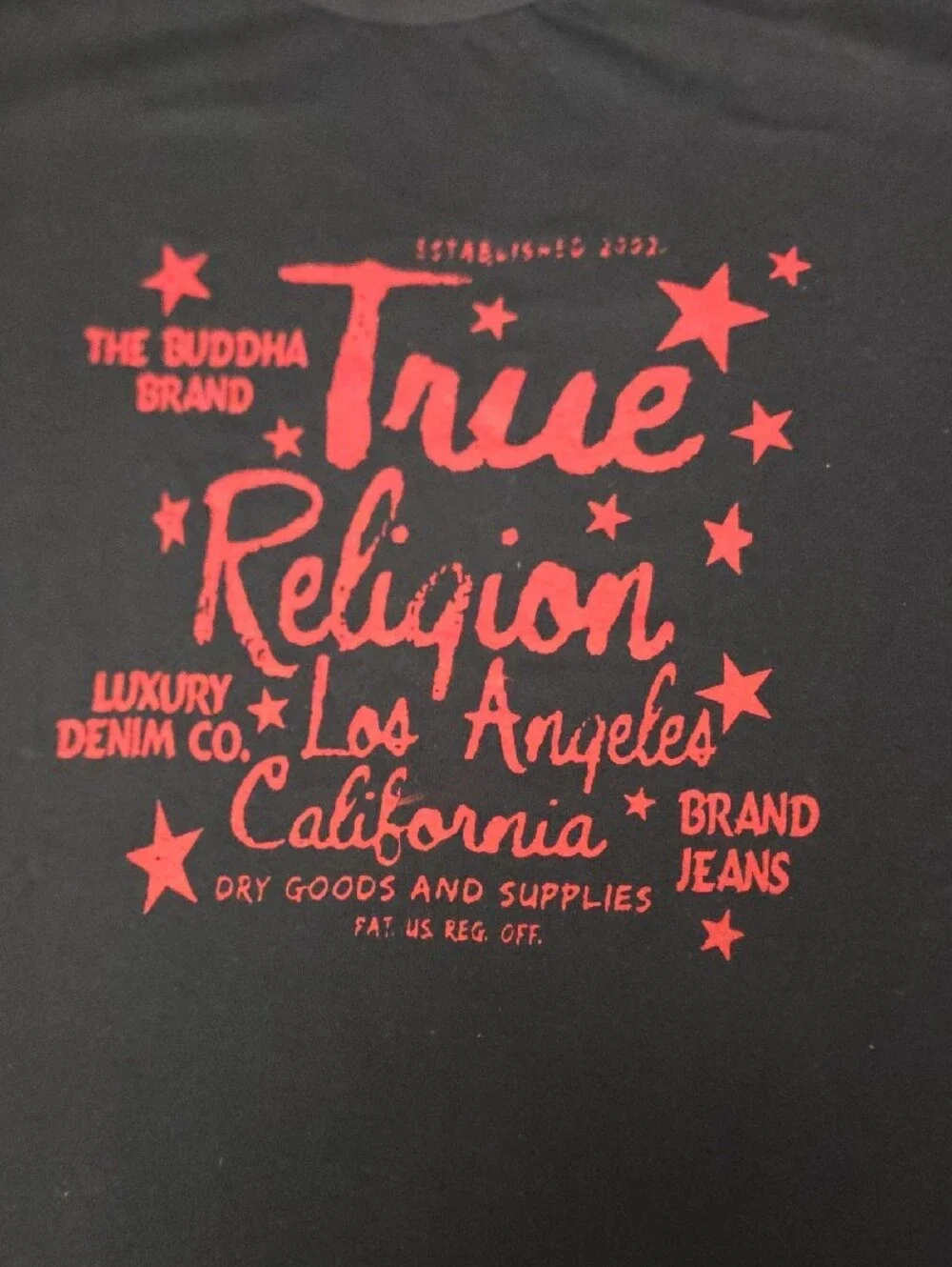 True Religion Boys Navy Red Graphic Crewneck T-Shirt Size L NWT